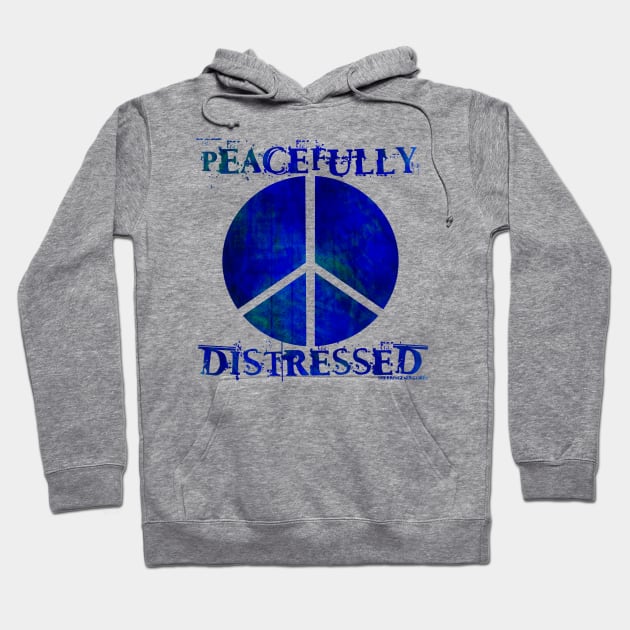 Peacefully Distressed v6 Navy Hoodie by SherringenergyTeez